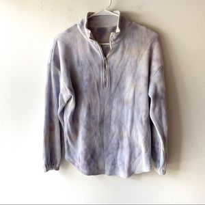 5/$20 tie dye waffle knit quarter zip pullover